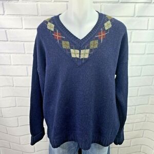 Vintage AKA Eddie Bauer Men's Sweater Size XL Wool V-neck